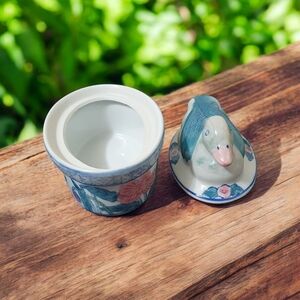 Floral Ceramic Bird Container